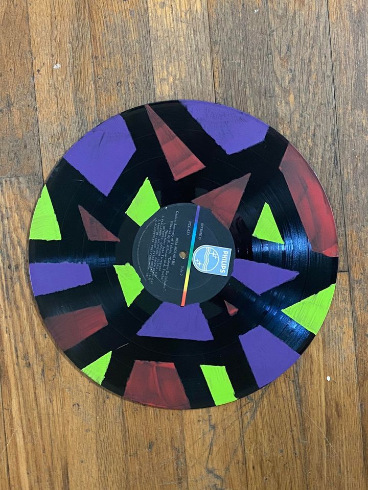 Make It Mondays Abstract Painting on a Recycled Record Album, Gander