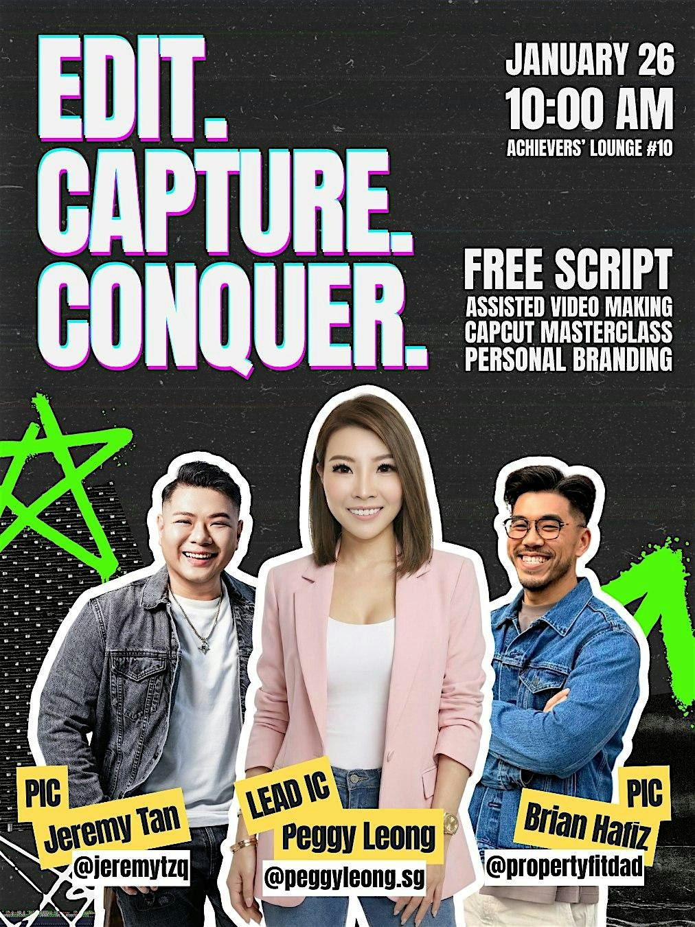 Edit.Capture.Conquer, 26 January | Event in Toa Payoh | AllEvents