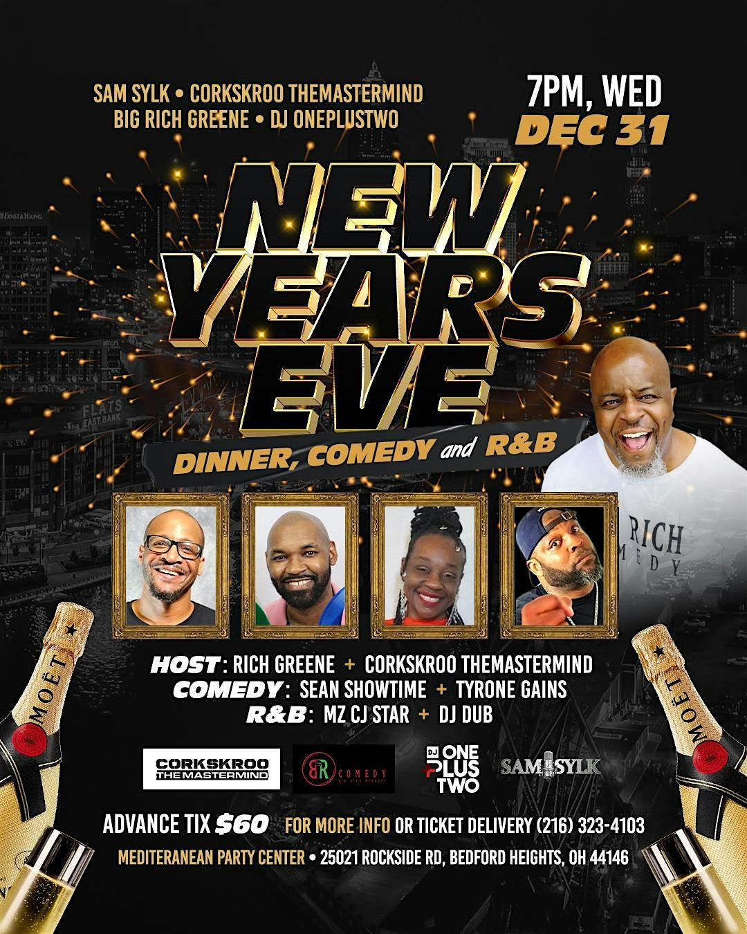 SAM SYLK PRSENTS "NYE YEARS EVE DINNER, COMEDY and R&B ", 31 December | Event in Bedford Heights