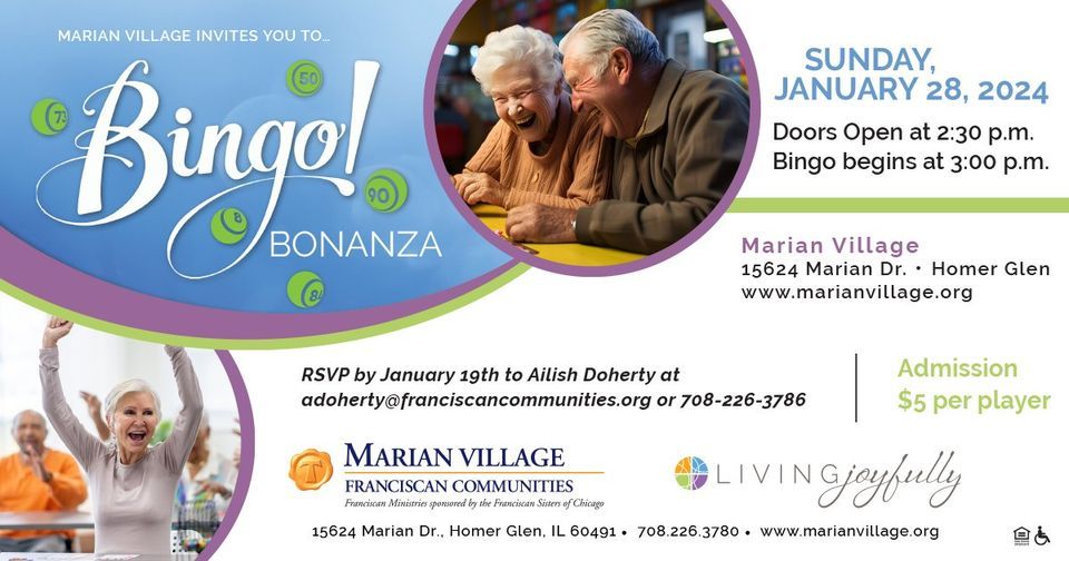 Bingo Bonanza, Marian Village, Homer Glen, January 28 2024 | AllEvents.in