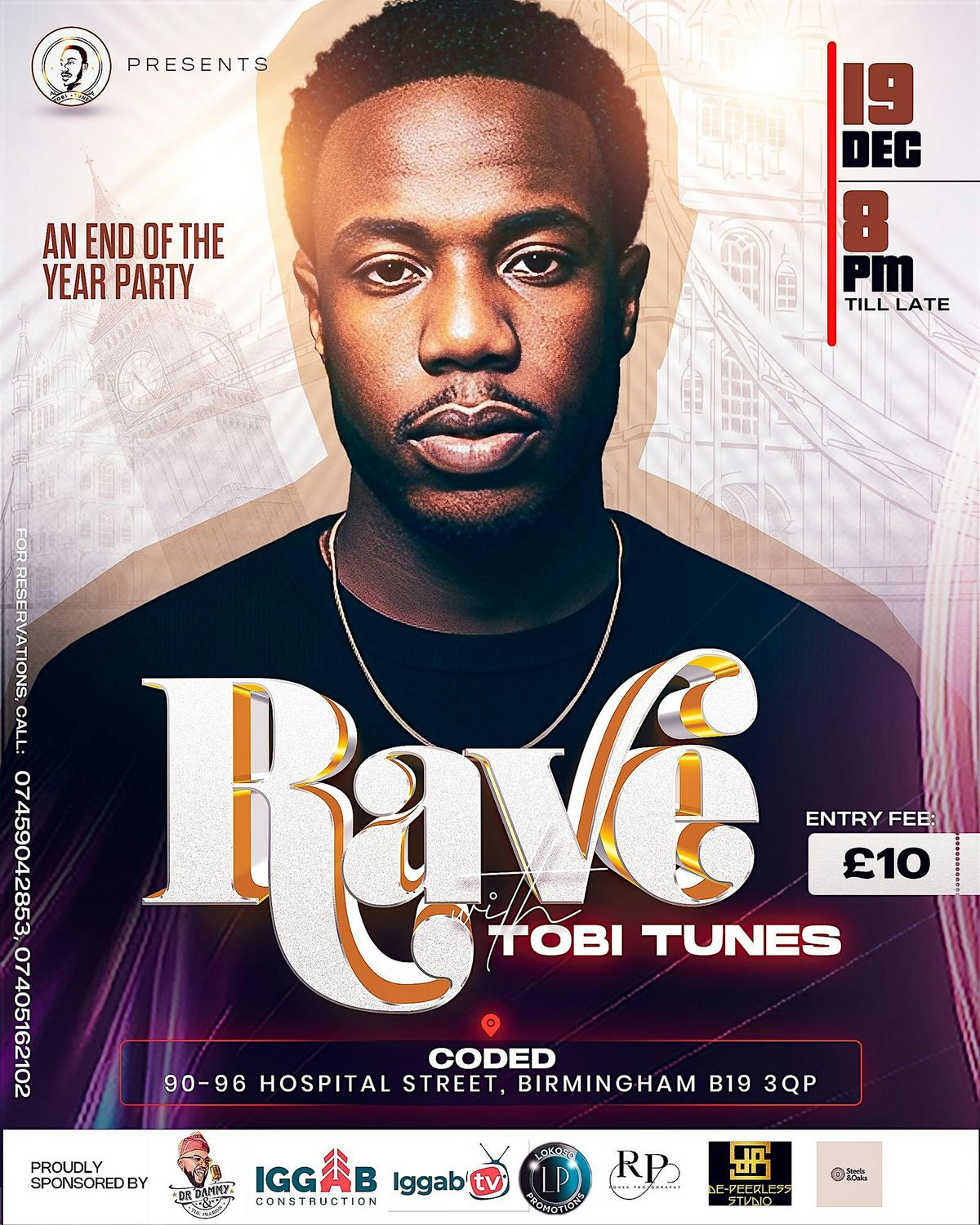 RAVE WITH TOBI TUNES, 19 December | Event in Birmingham | AllEvents
