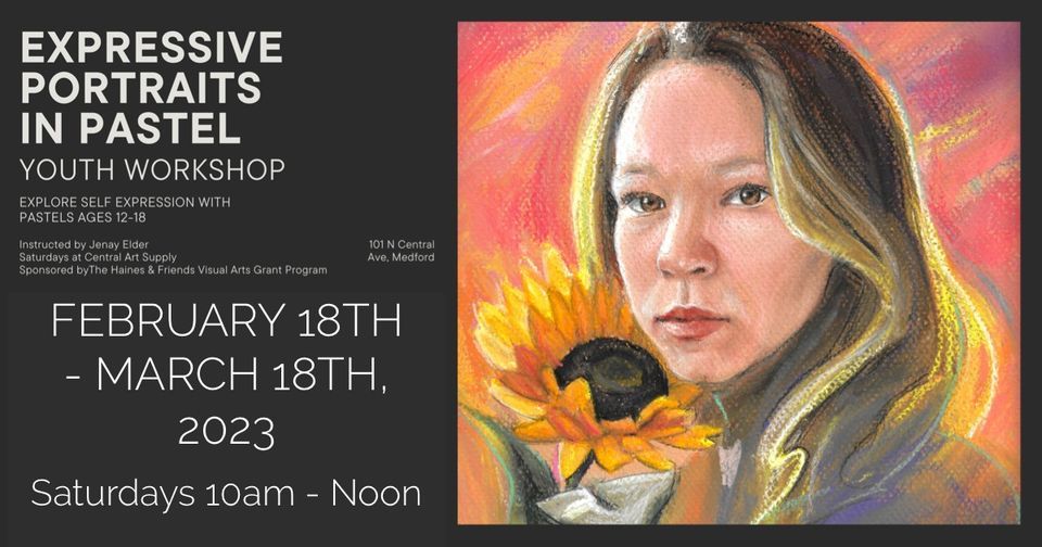 FREE Youth Expressive Portraits In Pastel, Central Art Supply, Medford, 25 February