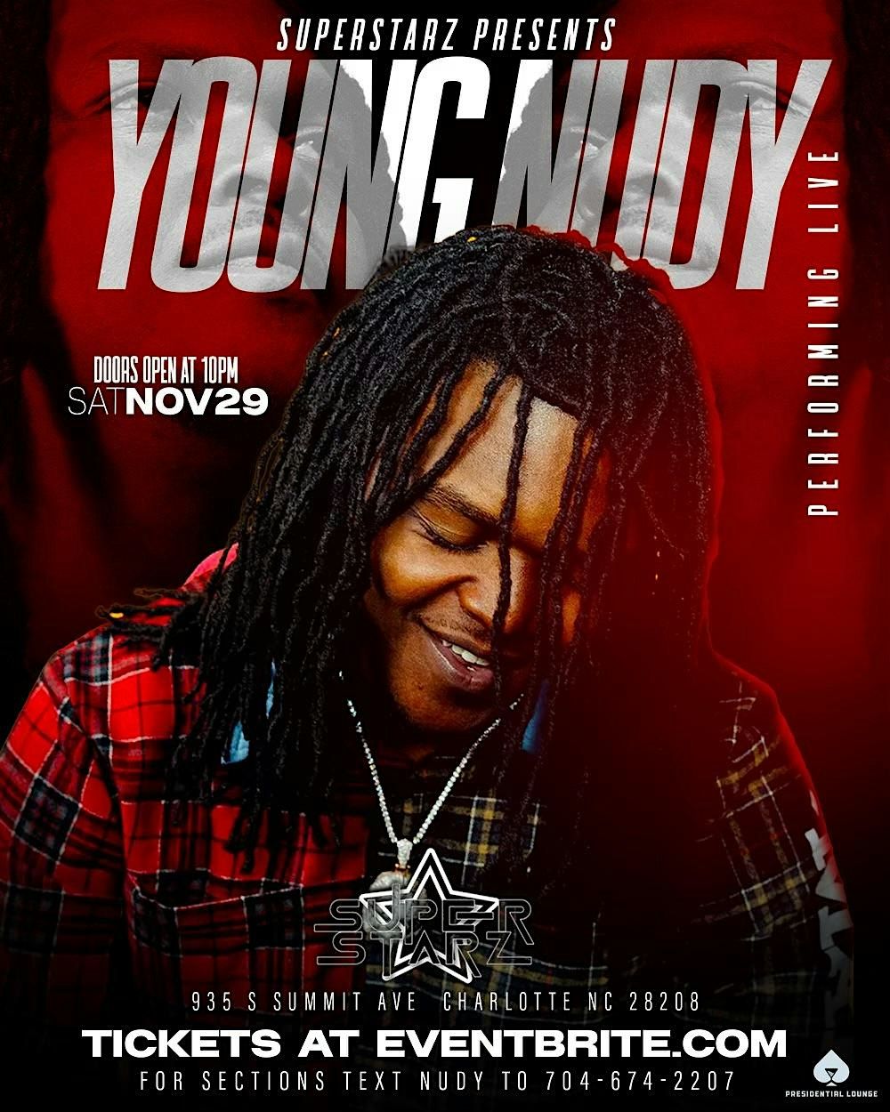 Saturday Nov 29th Nudy Performing Live Text 704-674-2207 for tables, 29 November | Event in Charlotte | AllEvents