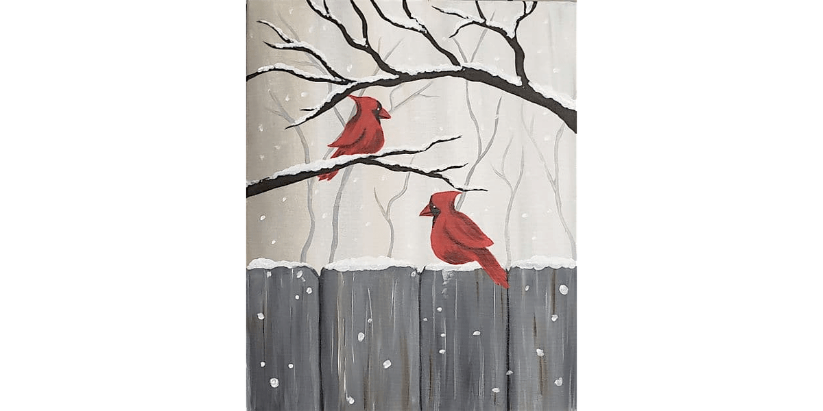 Cardinals on a Snowy Day - Paint and Sip in Sacramento | Classpop!™, 14 December | Event in Lincoln | AllEvents