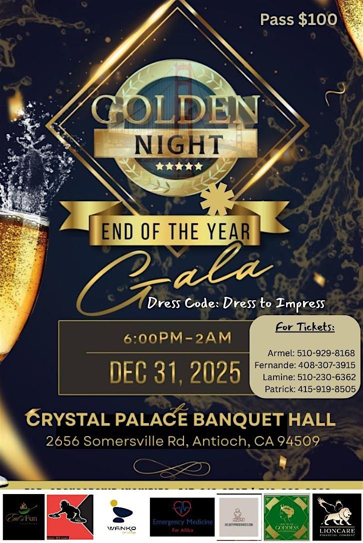 GOLDEN NIGHT - End of the Year Gala, 31 December | Event in Antioch | AllEvents