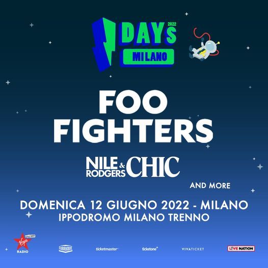 Foo Fighters I Days 2022 Ippodromo Snai San Siro Buccinasco June 12 2022 Allevents In Foo Fighters Set List 2022