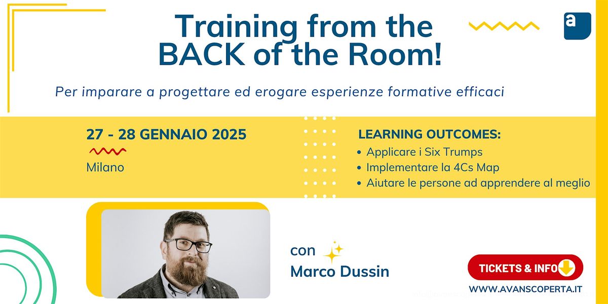 Training from the BACK of the Room! Workshop - gennaio 2026, 27 January | Event in Milano | AllEvents