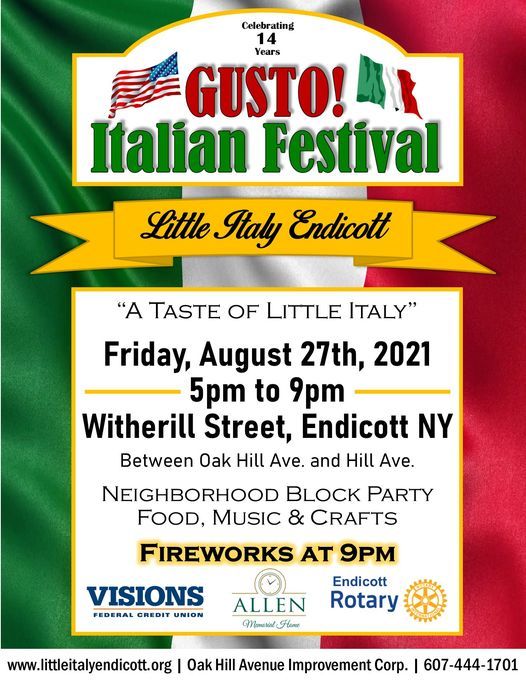 Gusto Italian Festival Little Italy Endicott August 27 2021 Allevents In Rochester Italian Festival 2022