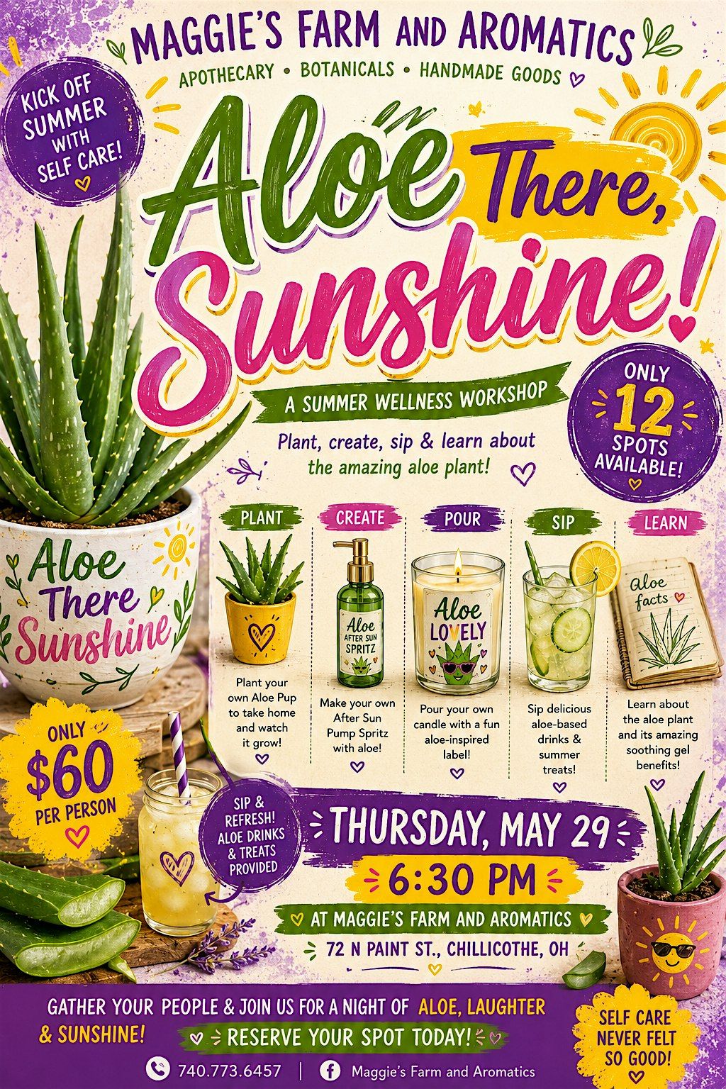 Aloe There Sunshine: An Aloe Vera Planting + Candle Pour Experience,  Maggie's Farm and Aromatics, Chillicothe, 29 May 2026 | AllEvents
