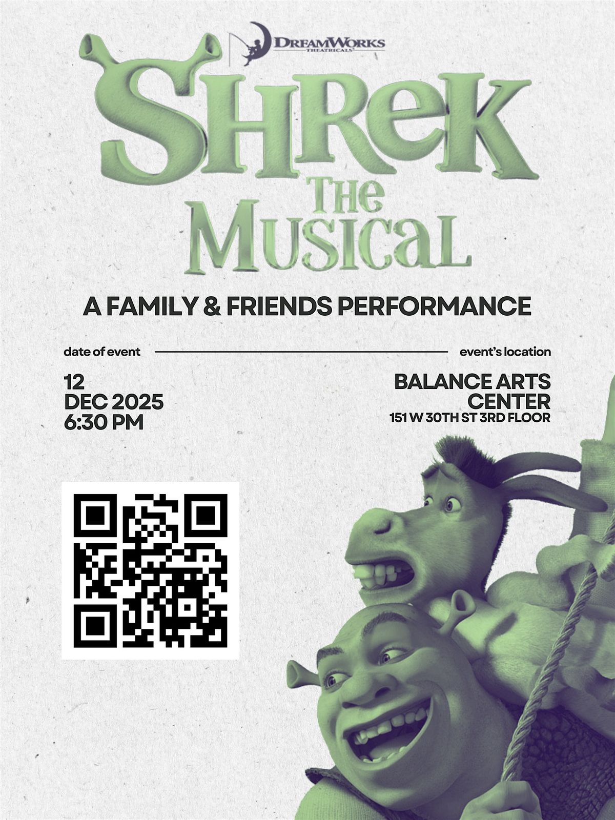 SHREK THE MUSICAL: Friends and Family Performance, 12 December | Event in New York | AllEvents