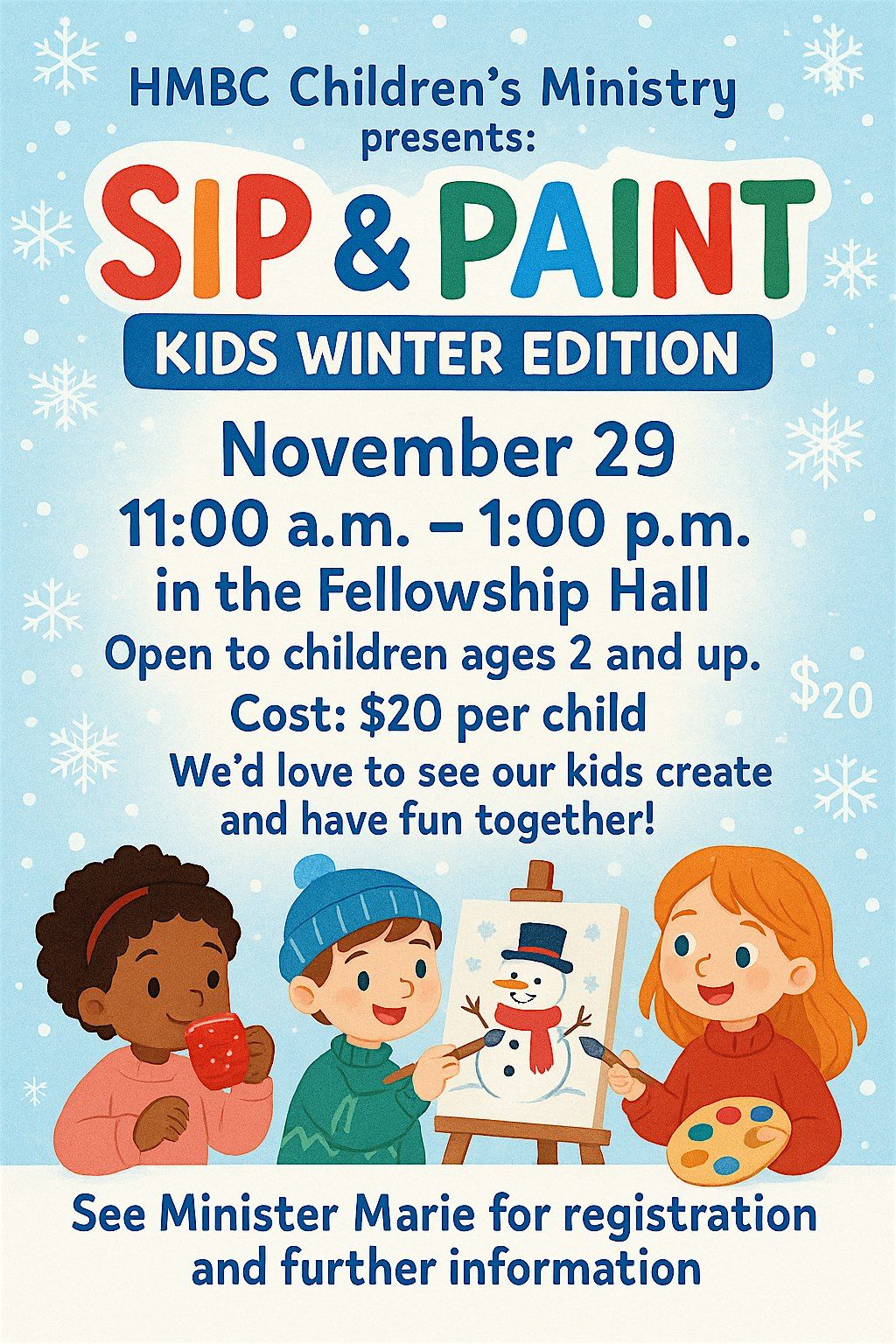 Sip and Paint : Kids WINTER EDITION, 29 November | Event in Central Islip | AllEvents