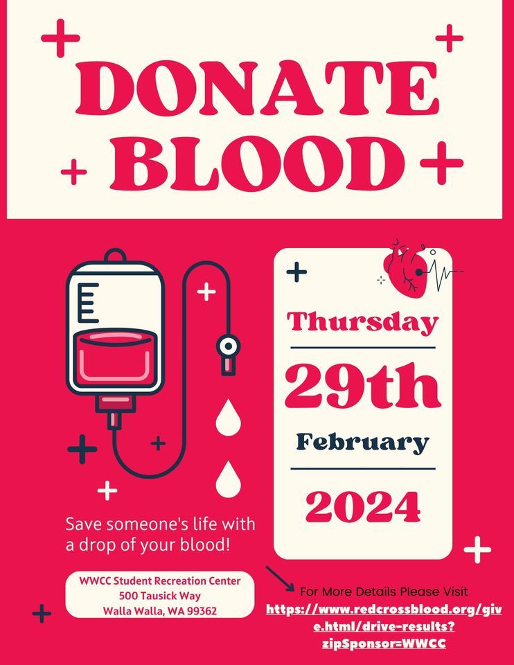 American Red Cross Blood Drive, WWCC Student Recreation Center
