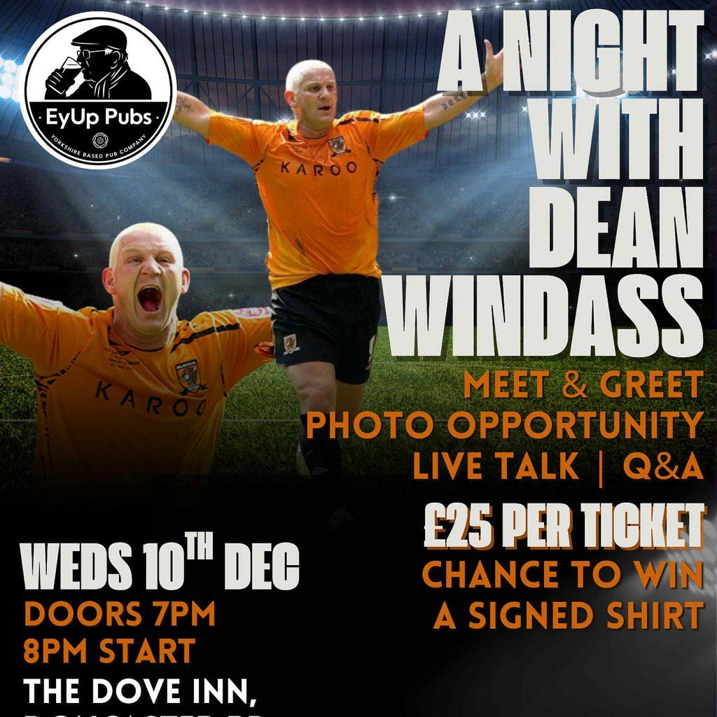 Night with Dean Windass - Dove inn, Barnsley., 10 December | Event in Barnsley | AllEvents