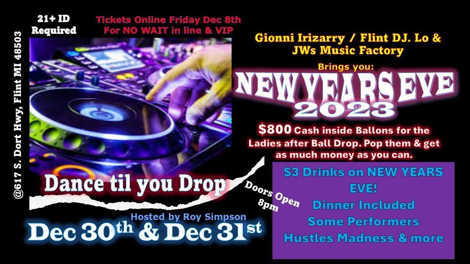 MIDMICHIGAN NEW YEARS EVE 2023, JW's Music Factory, Flint, 31 December