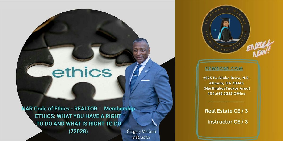 NAR Code of Ethics – REALTOR® Membership, 12 December | Event in Atlanta | AllEvents