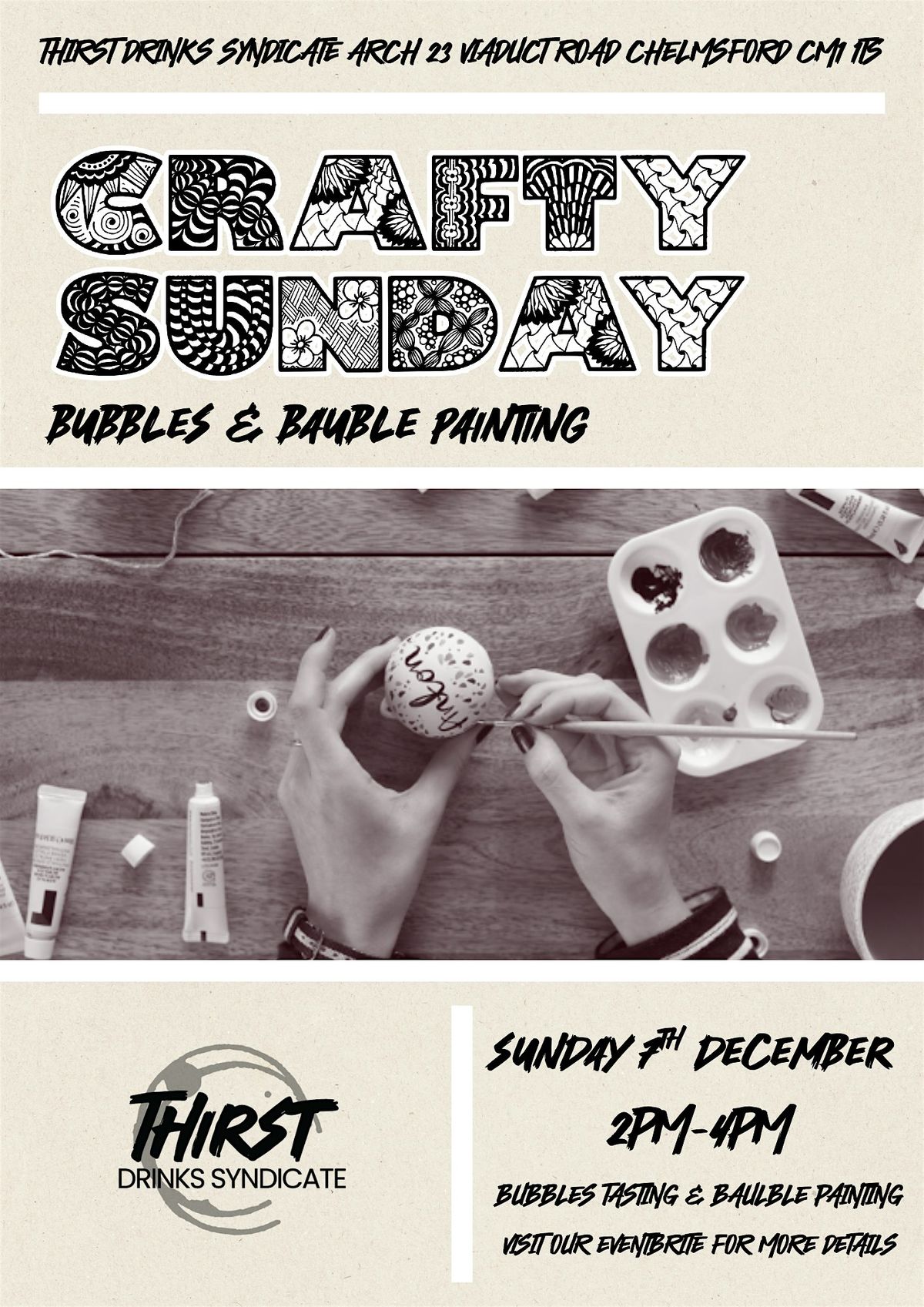 CRAFTY SUNDAY : BUBBLES & BAUBLE PAINTING, 7 December | Event in Chelmsford | AllEvents