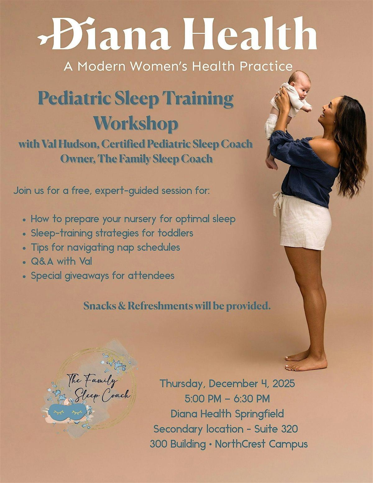 Pediatric Sleep Coach Workshop with Val Hudson, 4 December | Event in Springfield | AllEvents