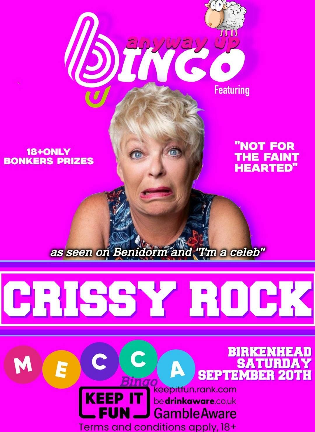 ANYWAY UP BINGO PRESENT CRISSY ROCK LIVE AT BIRKENHEAD MECCA, 20 September | Event in Birkenhead | AllEvents