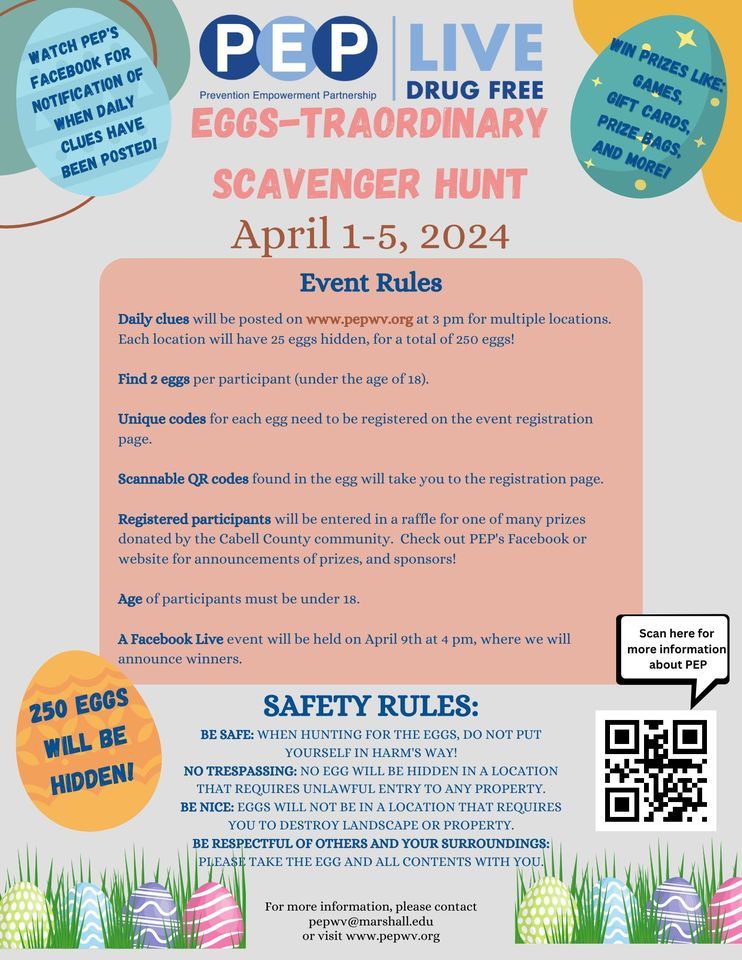 Eggstraordinary Scavenger Hunt , One John Marshall Dr, Huntington, WV