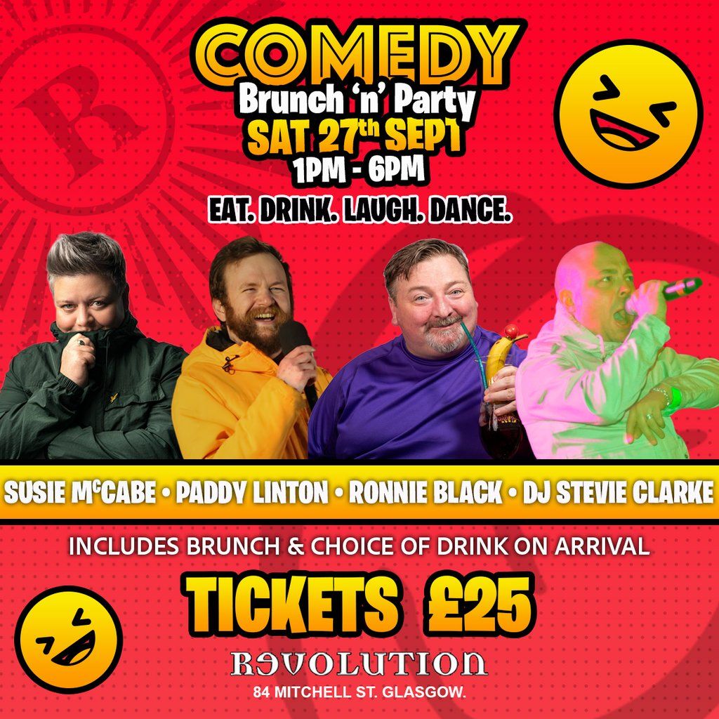 Comedy, Brunch & Party, 27 September | Event in Glasgow | AllEvents