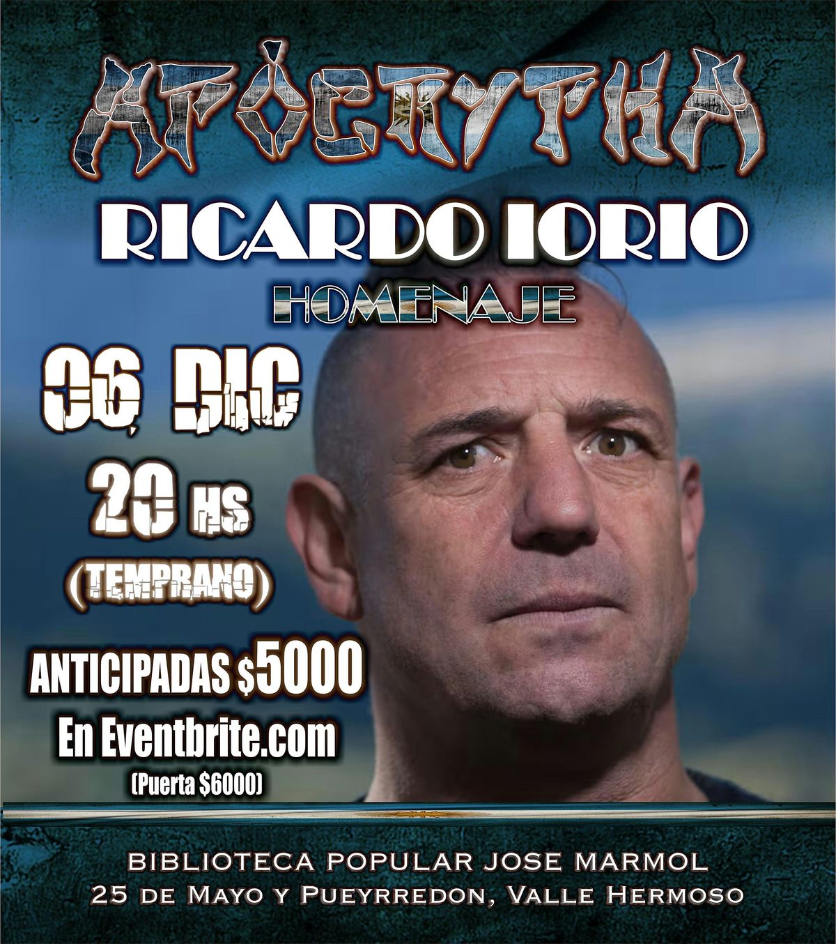 ApócryphA homenaje a Ricardo Iorio, 6 December | Event in Valle Hermoso | AllEvents