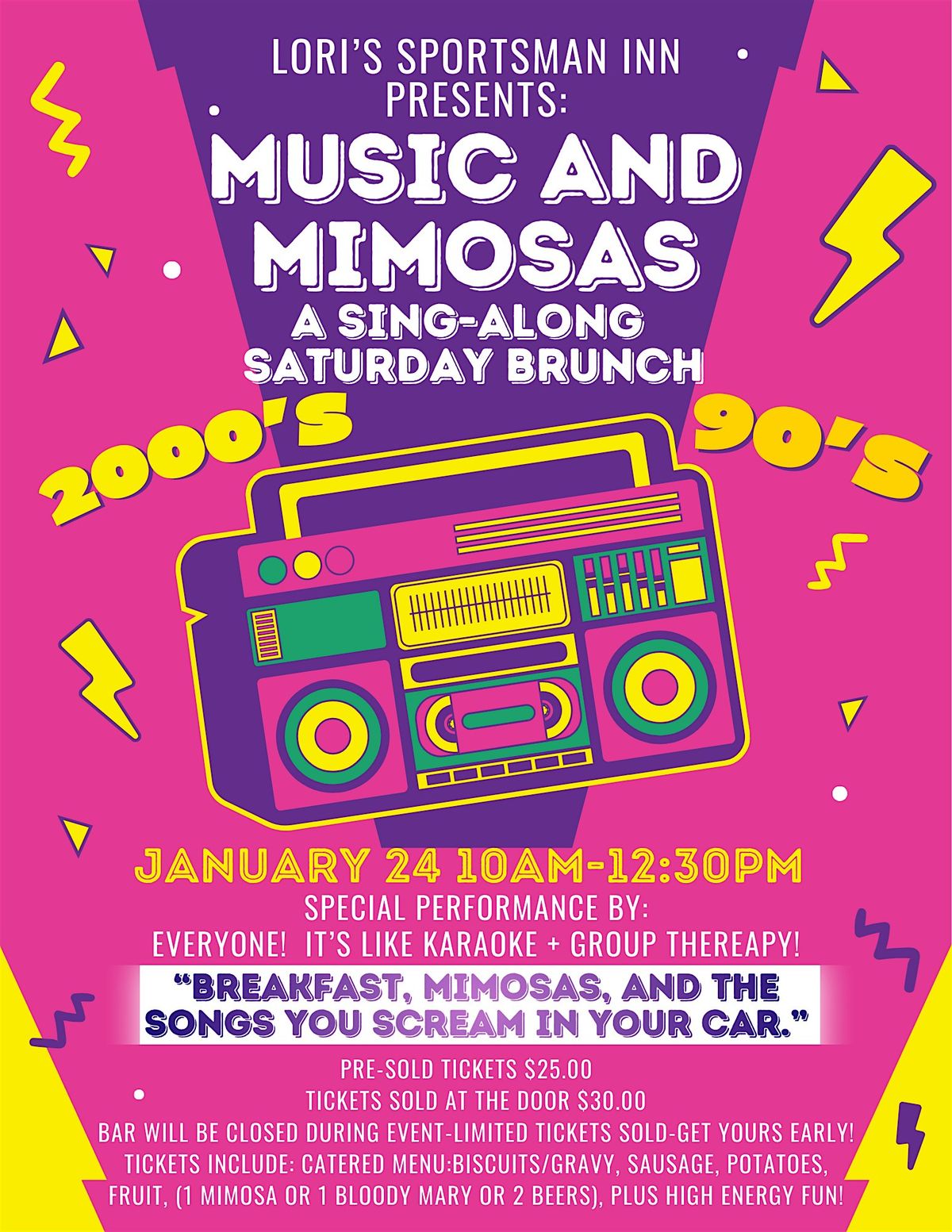 Music and Mimosas-a sing along brunch!