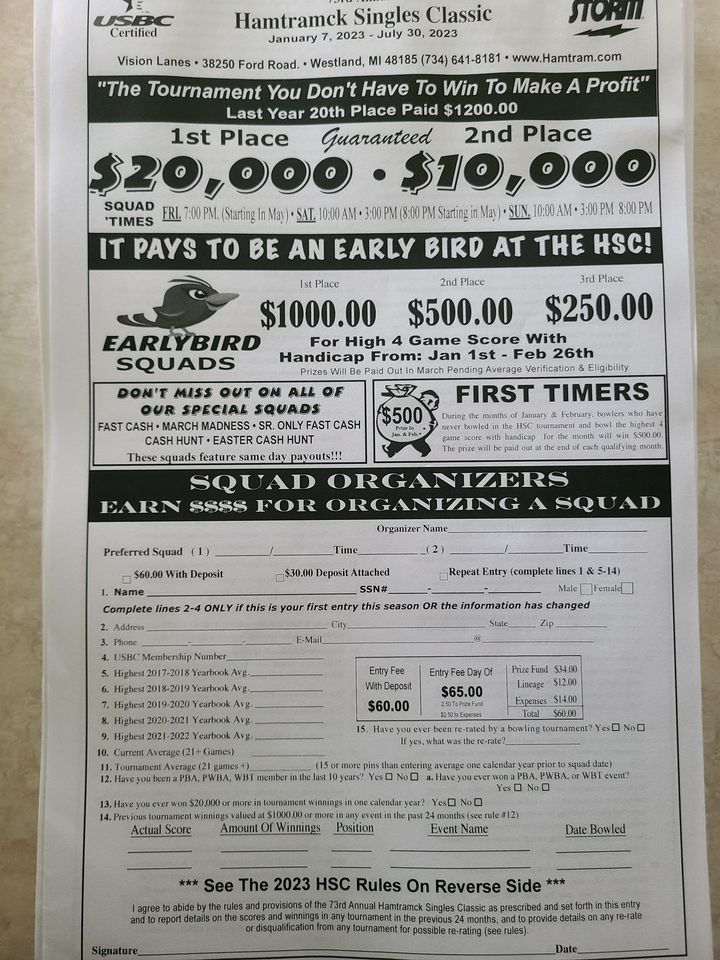 Hamtramck Singles Classic, Vision Lanes, Westland, May 13 2023 AllEvents.in