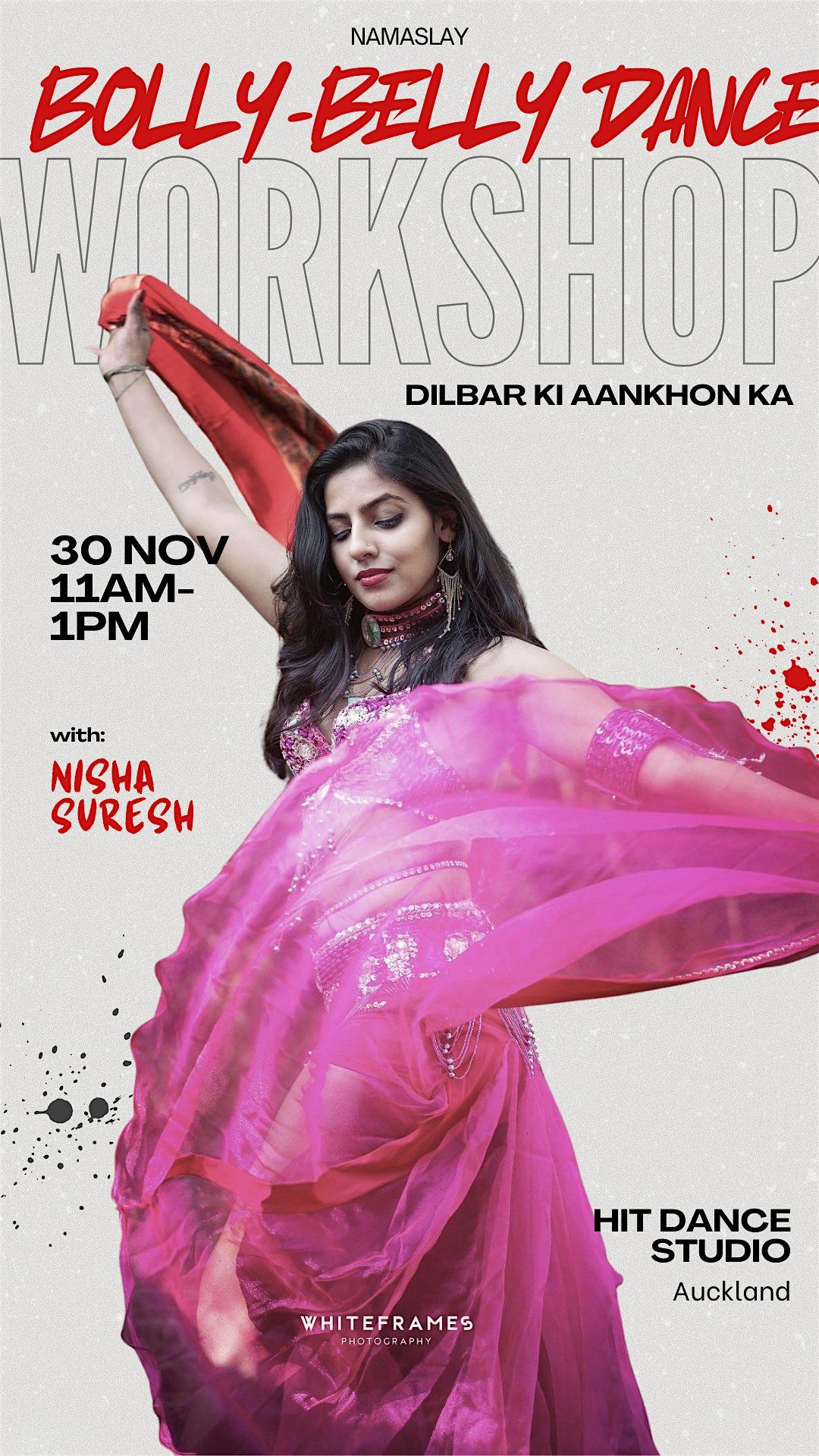 Bolly-Belly Dance Workshop “Dilbar Ki Aankhon Ka", 29 November | Event in Auckland | AllEvents