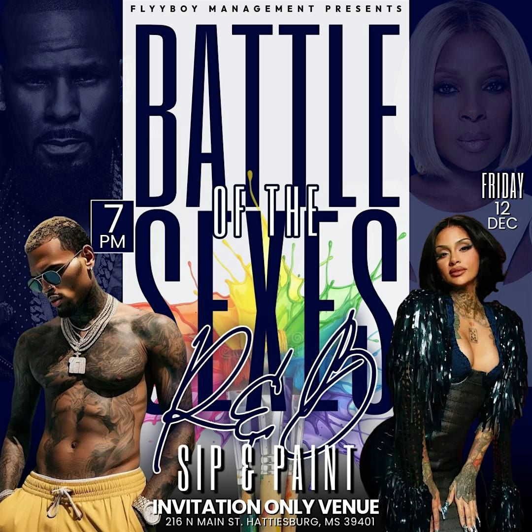 R&B Sip & Paint: Battle of the Sexes Edition, 12 December | Event in Hattiesburg | AllEvents