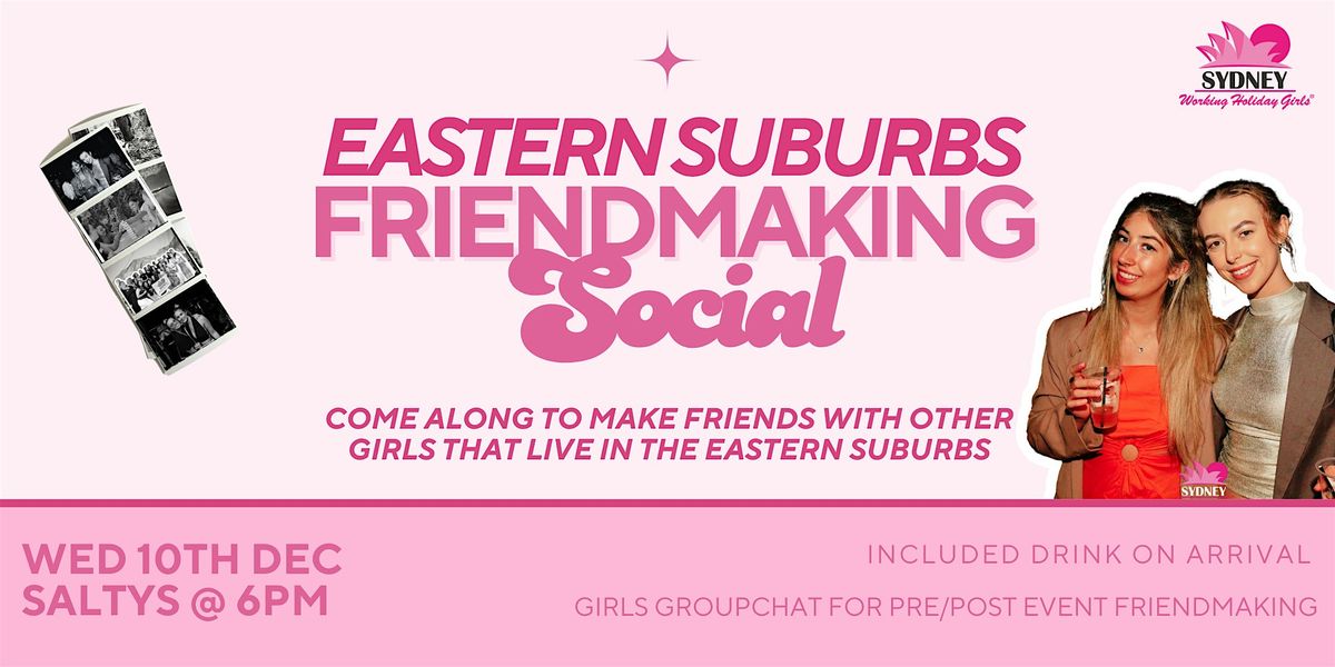 Eastern Suburbs Friendmaking Social | Wednesday 10th December, 10 December | Event in Bondi Beach | AllEvents