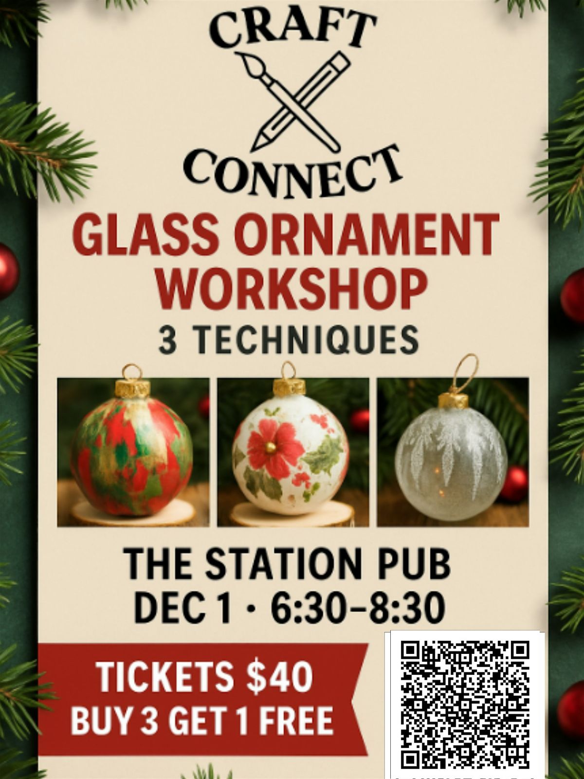 Calgary Holiday Glass Ornament  Workshop – 3 Techniques, 3 Unique Creations, 1 December | Event in Calgary