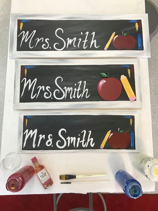 Create and Customize your Classroom Sign!, Painting with a Twist