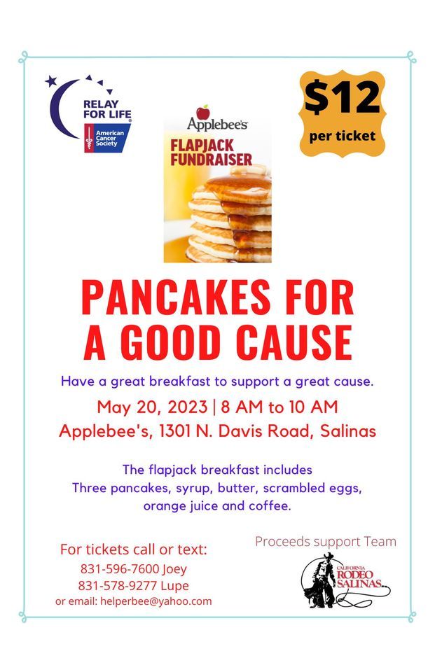 Relay for Life Pancake Fundraiser, Applebee's Grill + Bar (Salinas, CA