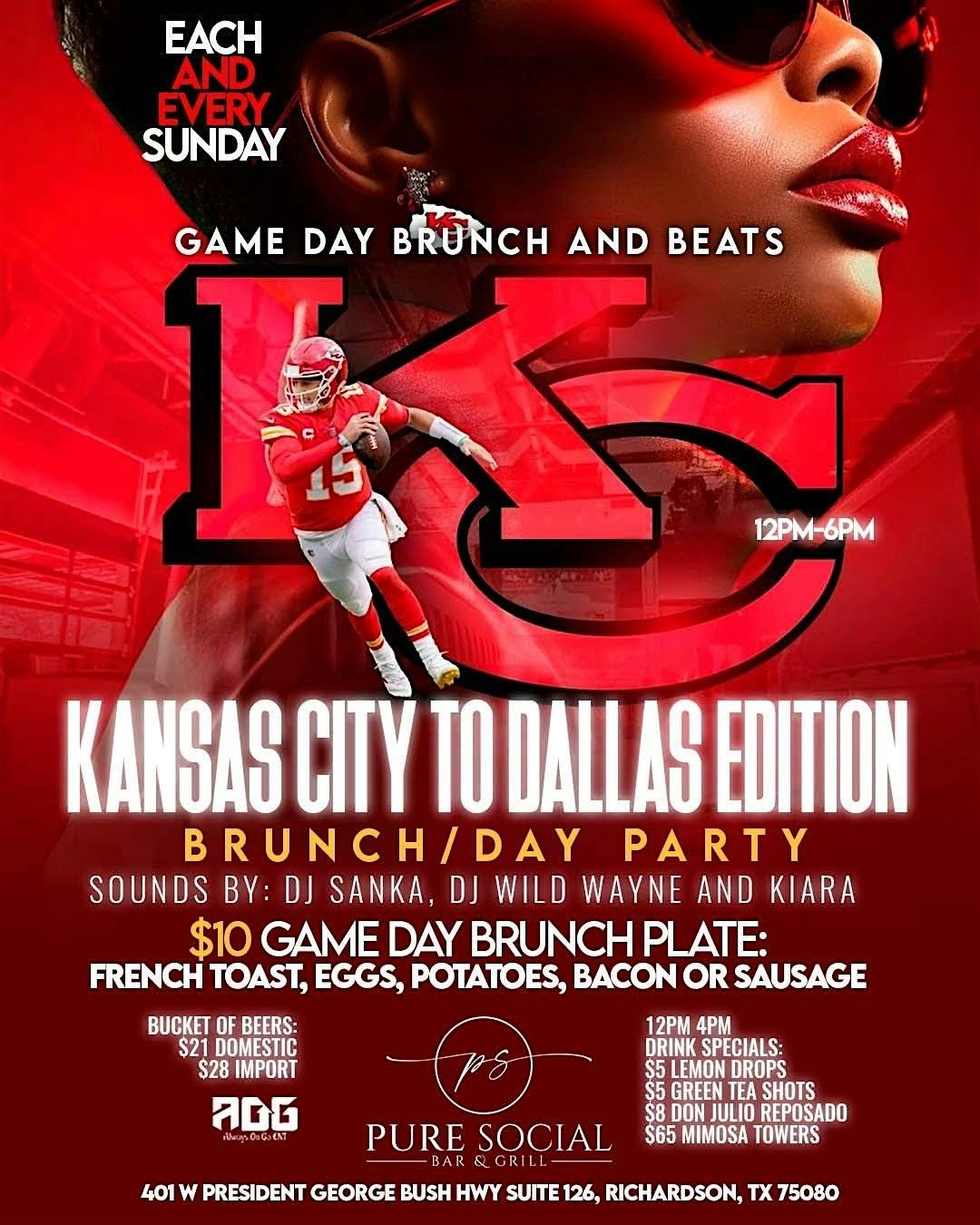 GAME DAY BRUNCH & BEATS “NFL SUNDAY SERIES” | Event in Richardson | AllEvents