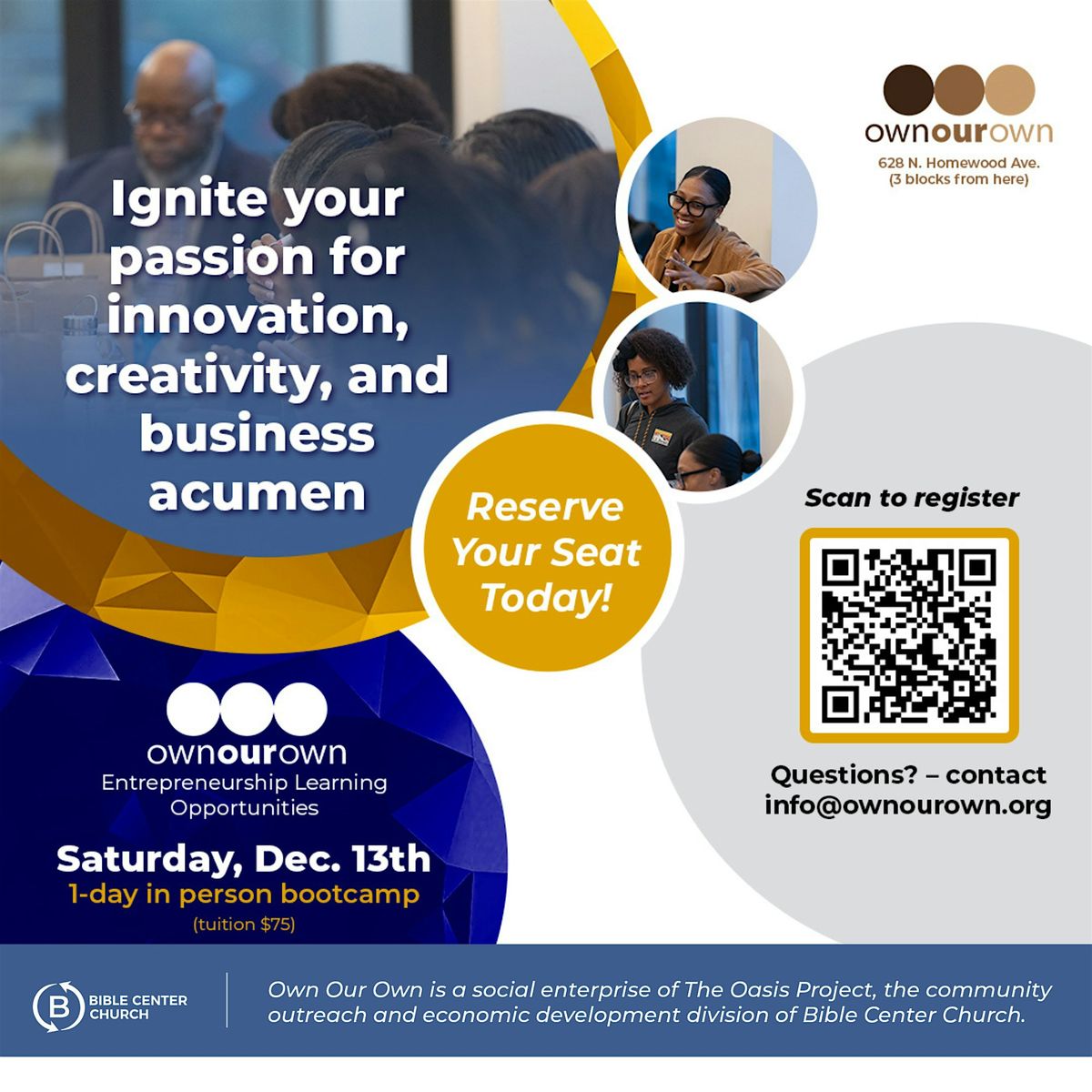 Own Our Own - Entrepreneurial BootCamp, 13 December | Event in Pittsburgh | AllEvents
