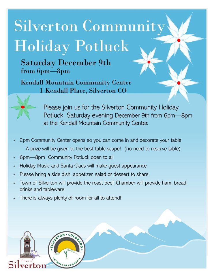 SILVERTON COMMUNITY HOLIDAY POTLUCK, Kendall Mountain Ski Area
