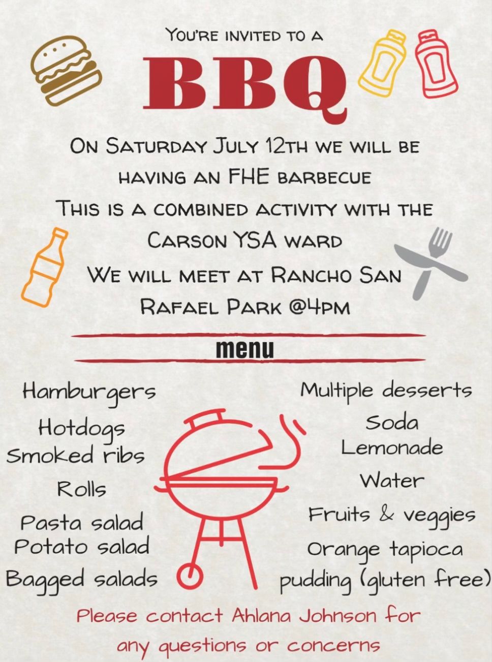 BBQ with Carson YSA ward, 12 July | Event in Reno | AllEvents