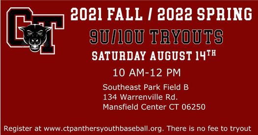 2021 Fall 2022 Spring 9u 10u Supplemental Tryouts 134 Warrenville Rd Mansfield Center Ct 06250 1229 United States 14 August Events In Ct Spring 2022