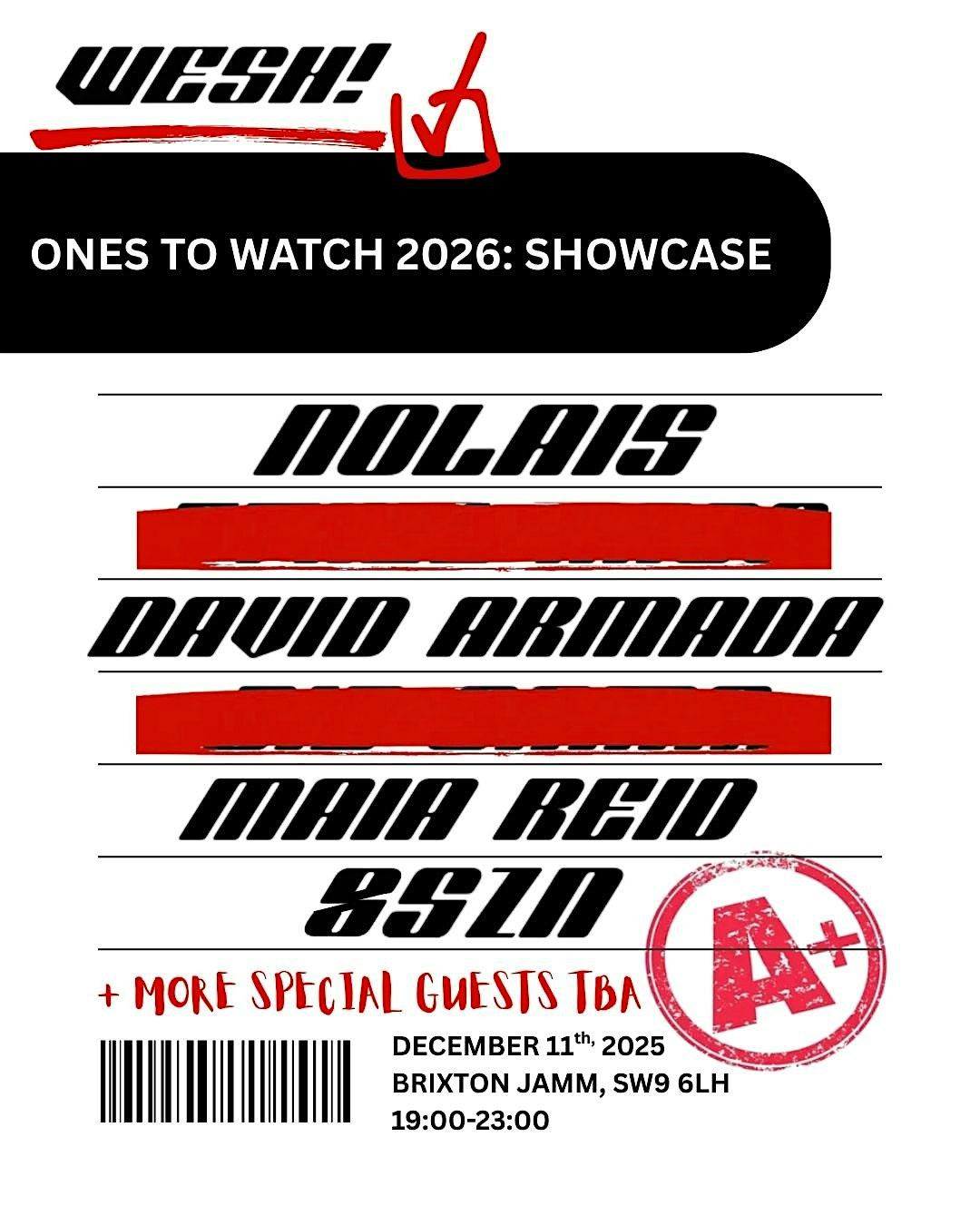 WESH! Ones To Watch Showcase, 11 December | Event in London | AllEvents