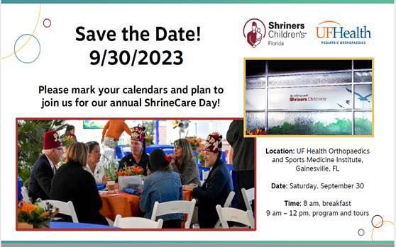Annual Shrine Care Day, UF Health Orthopaedics and Sports Medicine