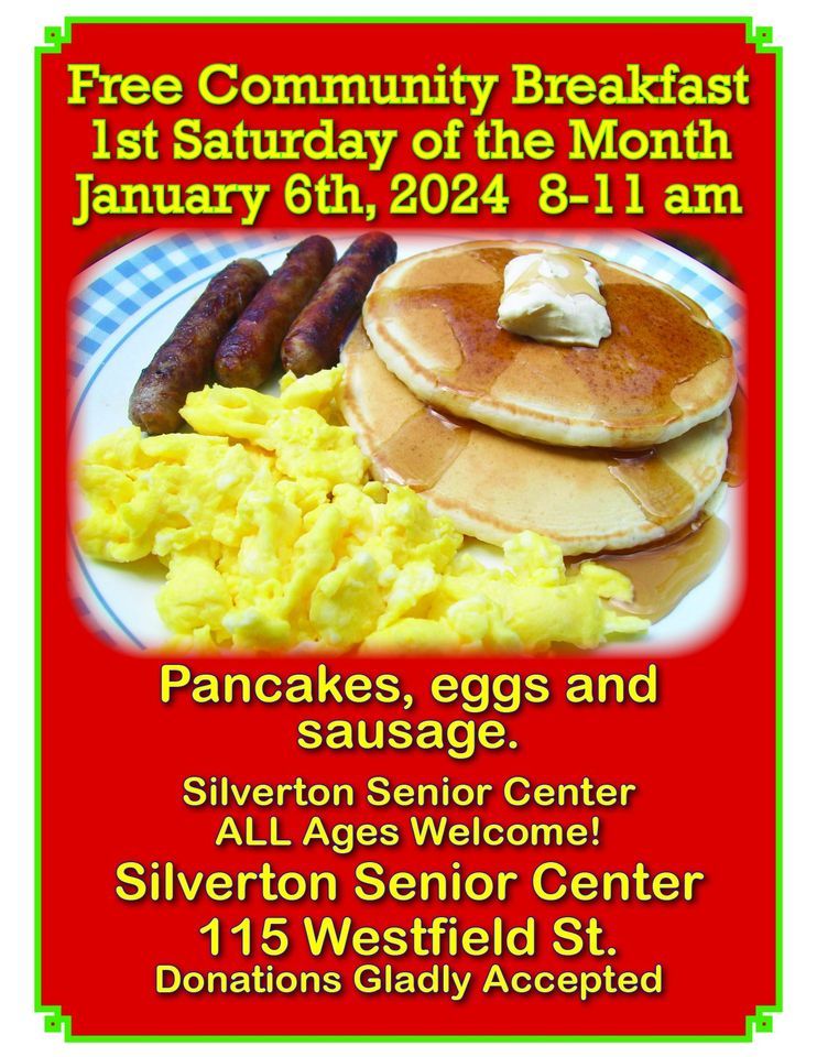 Free Community Breakfast, Silverton Senior Center, January 6 2024