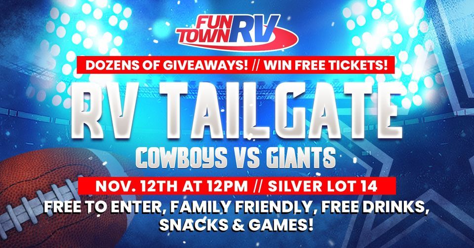 Cowboys vs. Giants Silver Lot 14 Tailgate🏈 Free Drinks, Games