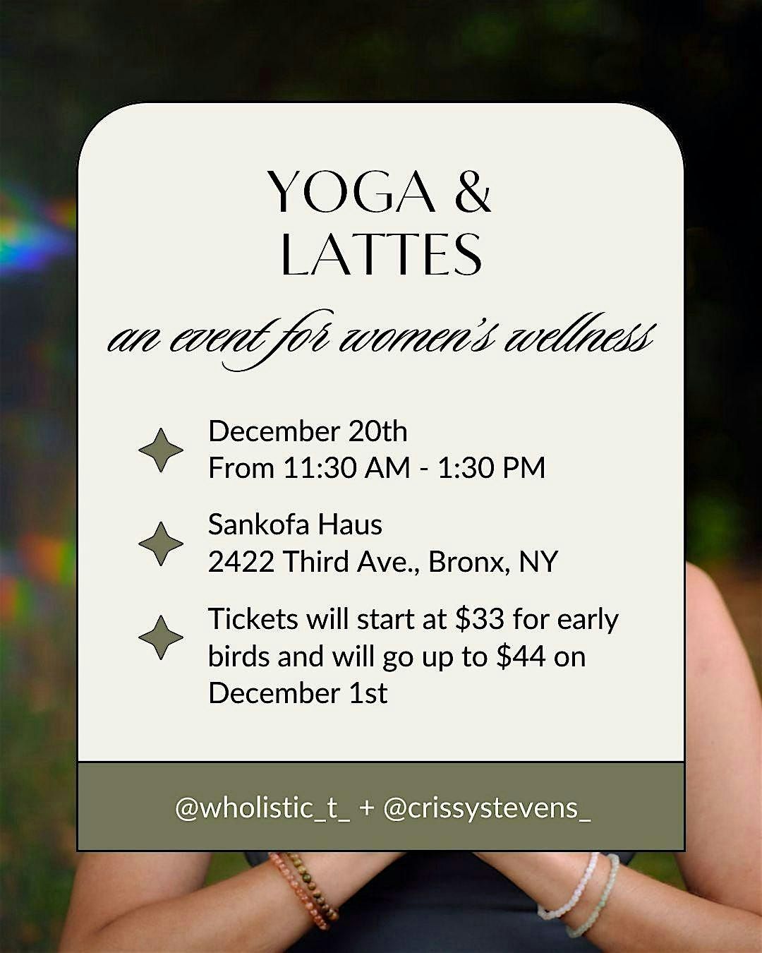 Yoga & Lattes, 20 December | Event in The Bronx | AllEvents