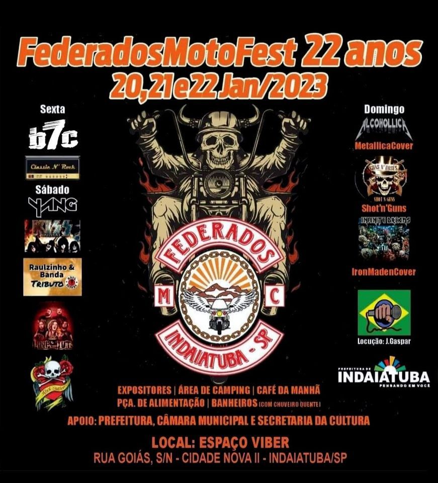 Federados Moto Fest 22 anos, Espaço Viber, January 20 to January 23 AllEvents.in
