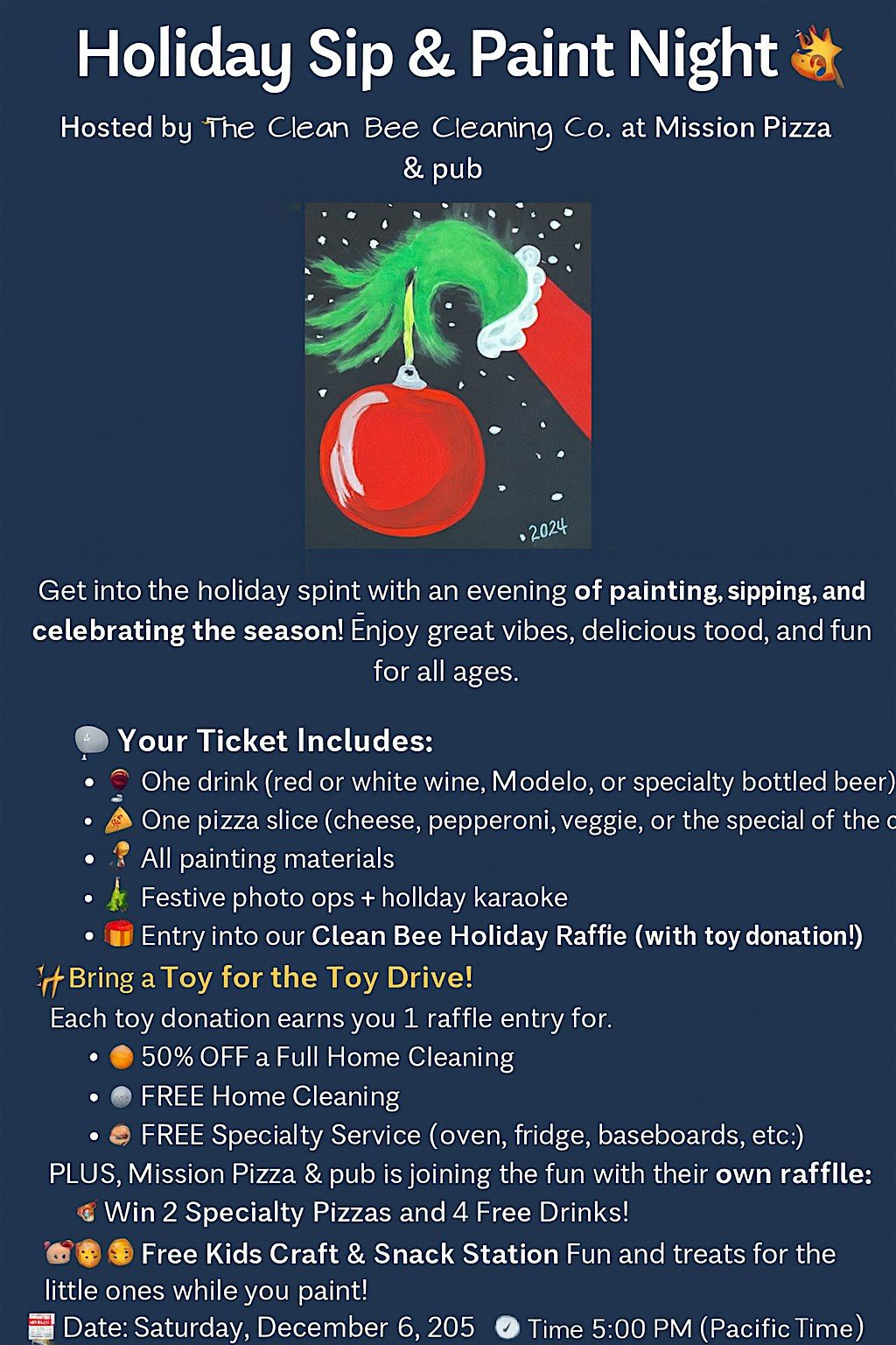 Holiday Sip & Paint Night, 6 December | Event in Stockton | AllEvents