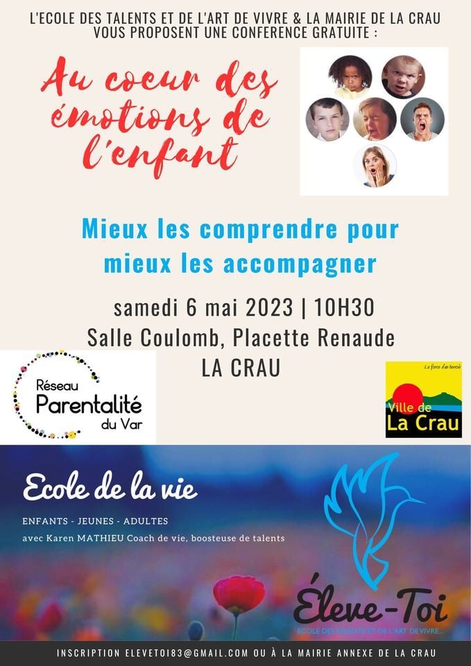 Conférence "Au cœur des émotions de lenfant", La Crau (83), 6 May 2023 ...