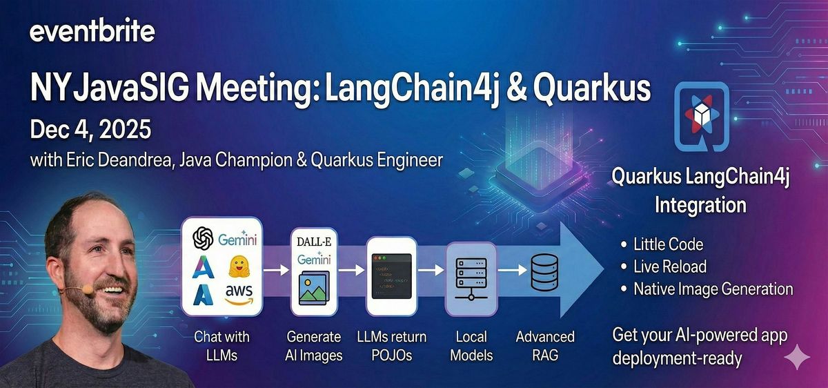 Build LLM-Powered Apps with Quarkus and LangChain4j, 4 December | Event in New York | AllEvents