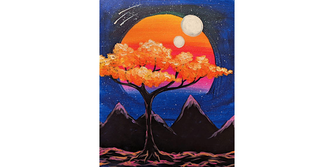 Celestial Moonrise - Paint and Sip in Tyler | Classpop!™, 25 January | Event in Tyler | AllEvents