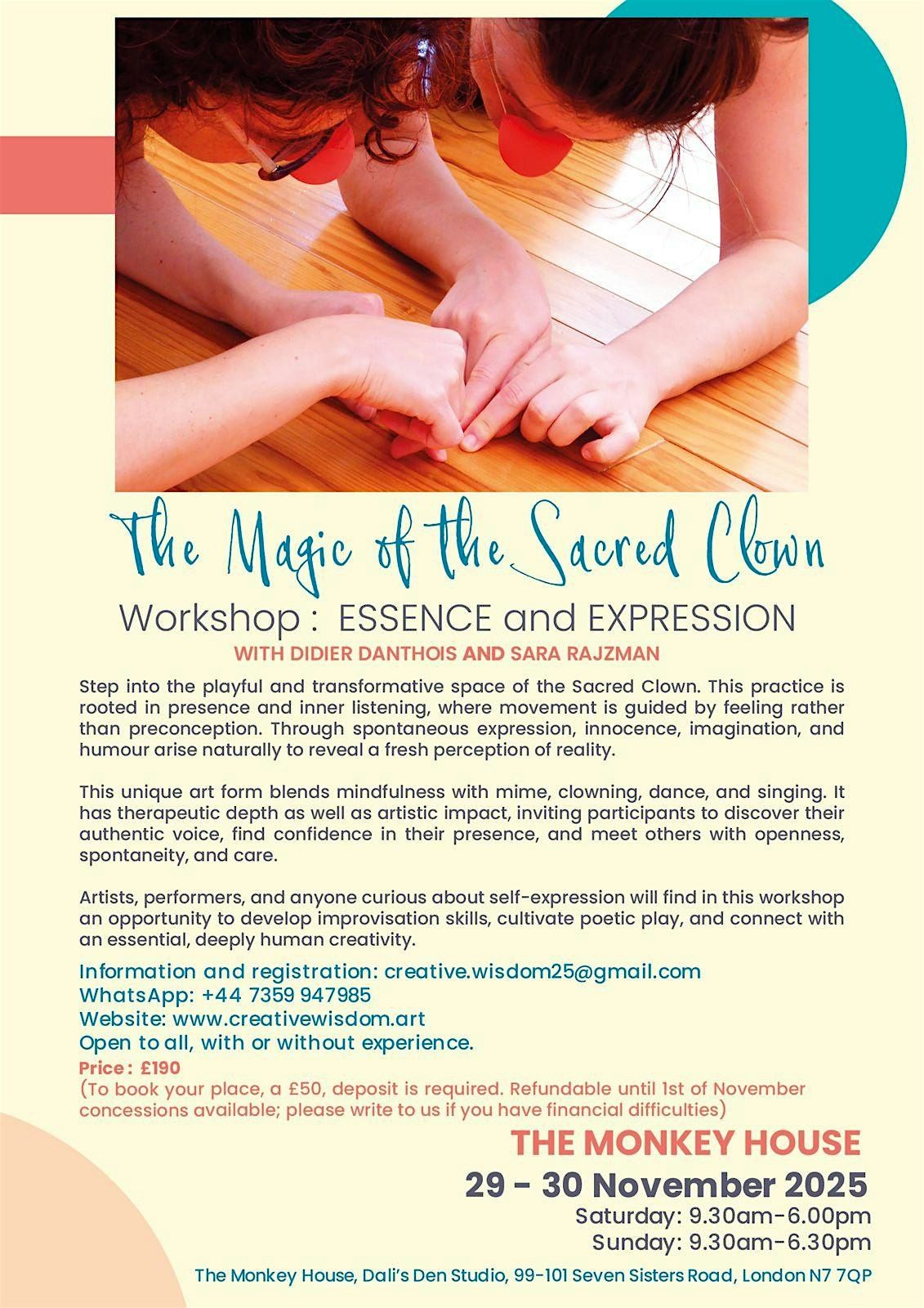 Creative Wisdom Art Workshop -The Magic of the Sacred Clown, 29 November | Event in London | AllEvents