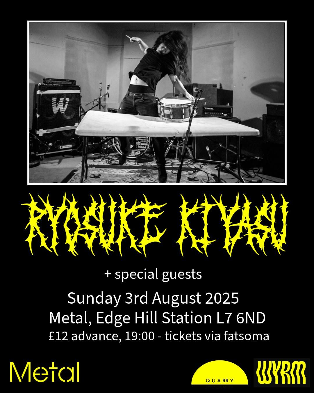 Ryosuke Kiyasu (snare drum performance) @ METAL, 3 August | Event in Liverpool | AllEvents